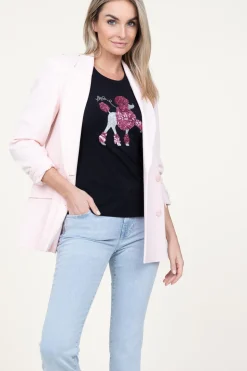 T-Shirt With Sequins Barboncino | Black... | Liu Jo | Little Soho