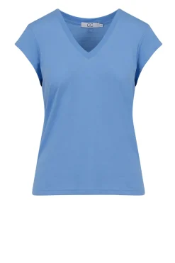 T-Shirt With V-Neck Vera | Blue... | Cc Heart | Little Soho