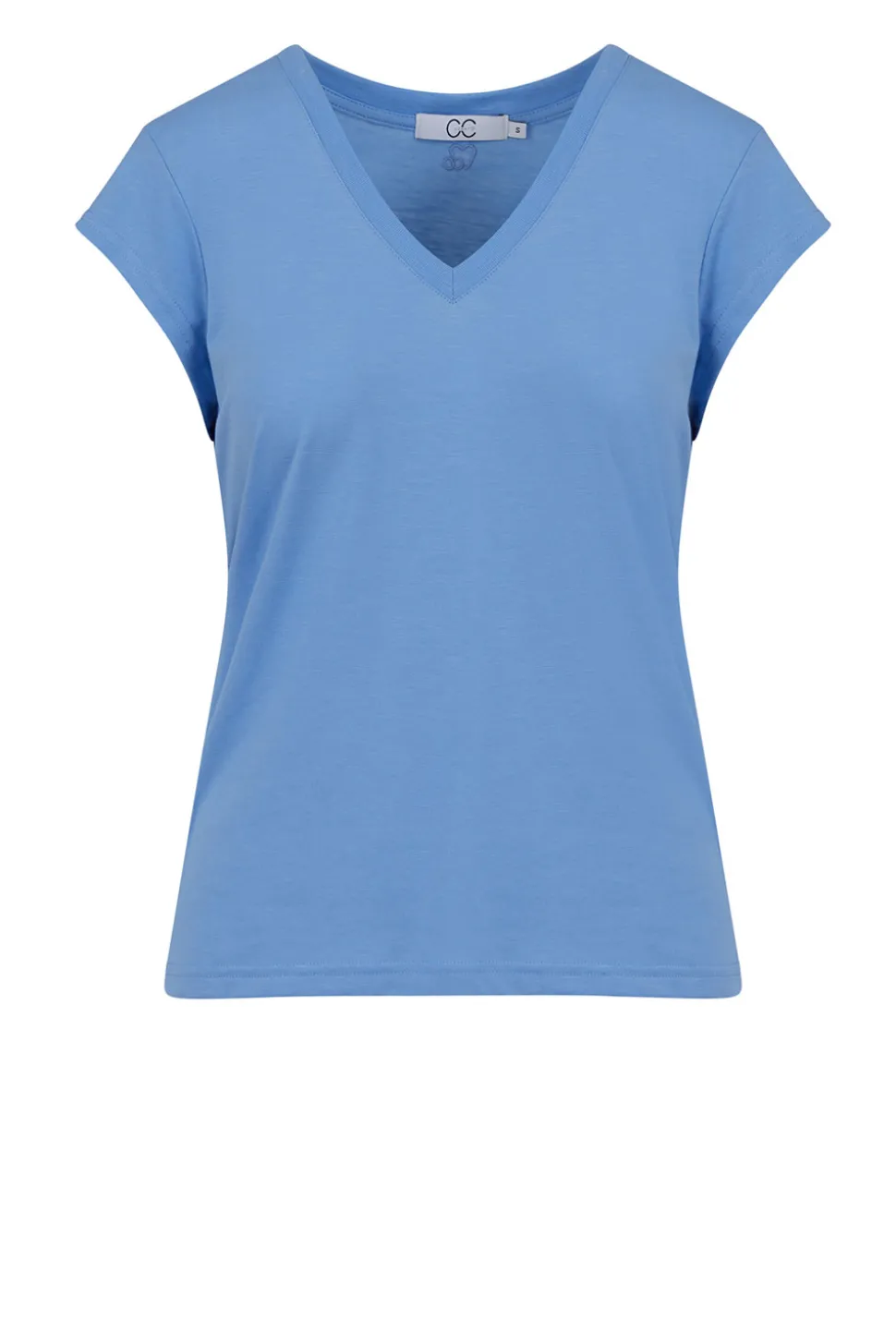 T-Shirt With V-Neck Vera | Blue... | Cc Heart | Little Soho