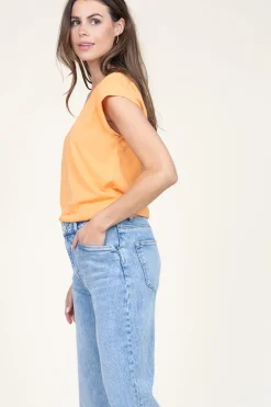 T-Shirt With V-Neck Vera | Orange... | Cc Heart | Little Soho