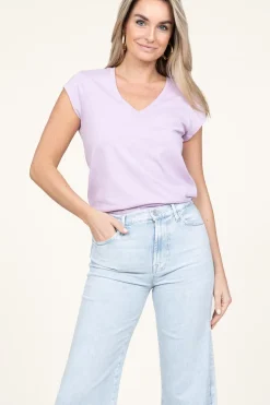 T-Shirt With V-Neck Vera | Purple... | Cc Heart | Little Soho