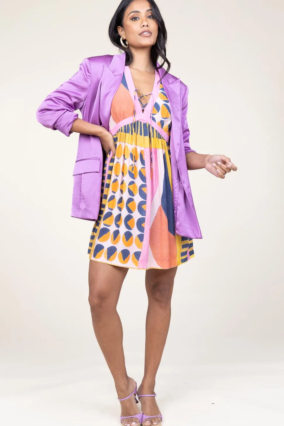 Viscose Dress With Print Myriem | Pink... | Ba&Sh | Little Soho