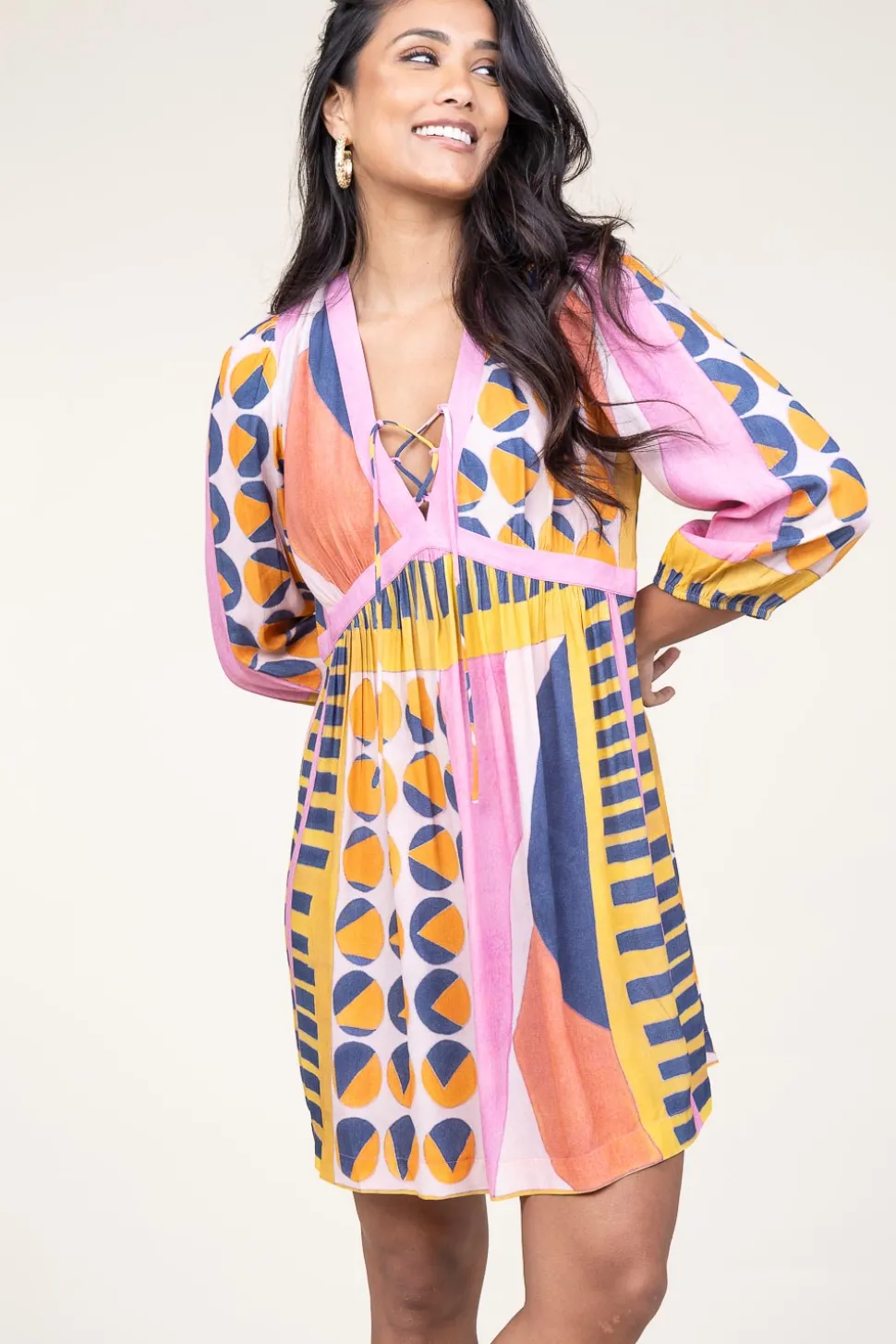 Viscose Dress With Print Myriem | Pink... | Ba&Sh | Little Soho