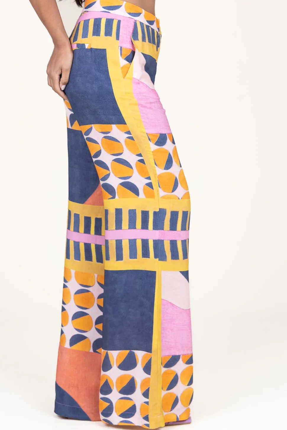 Viscose Pants With Print Mallory | Pink... | Ba&Sh | Little Soho
