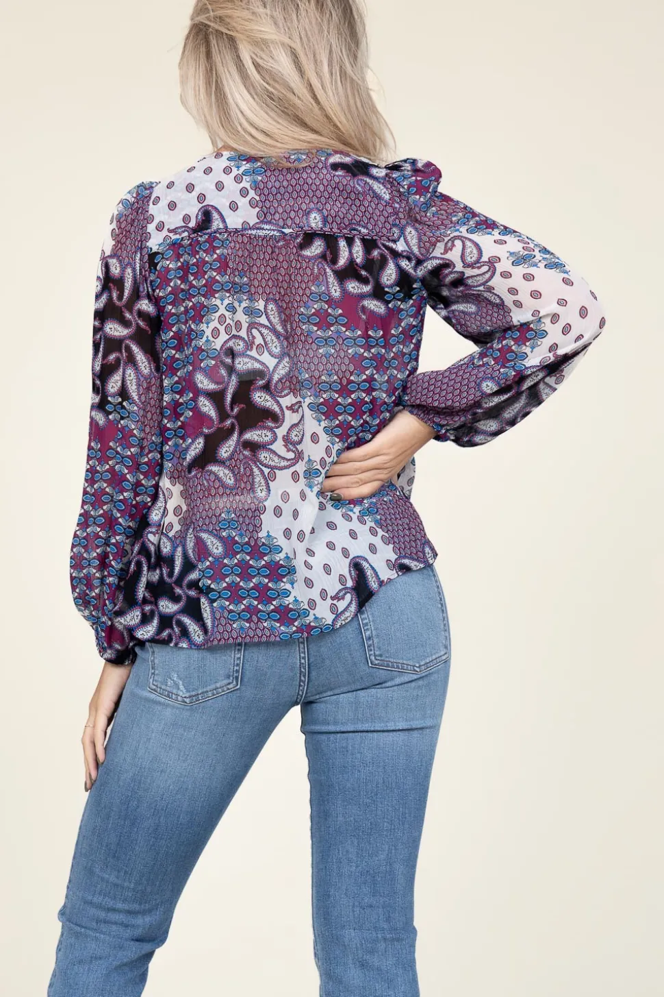 Viscose Top With Print Blair | Purple... | Ba&Sh | Little Soho