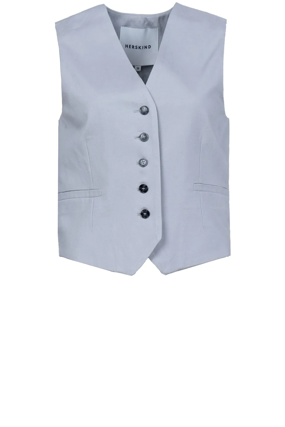 Waistcoat In Linen Blend Mister | Grey... | Herskind | Little Soho