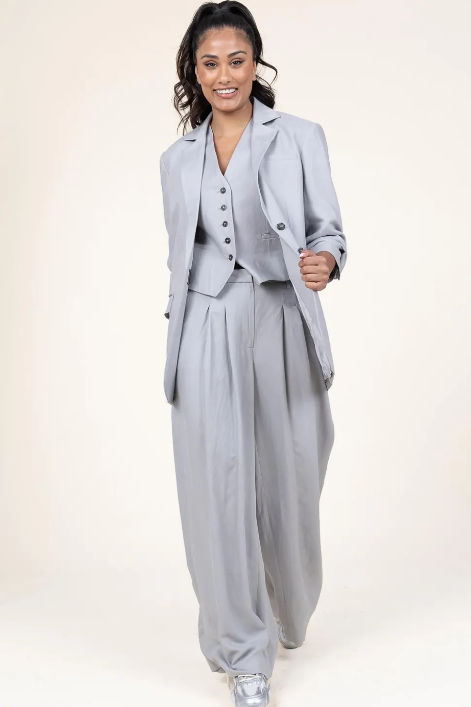 Waistcoat In Linen Blend Mister | Grey... | Herskind | Little Soho