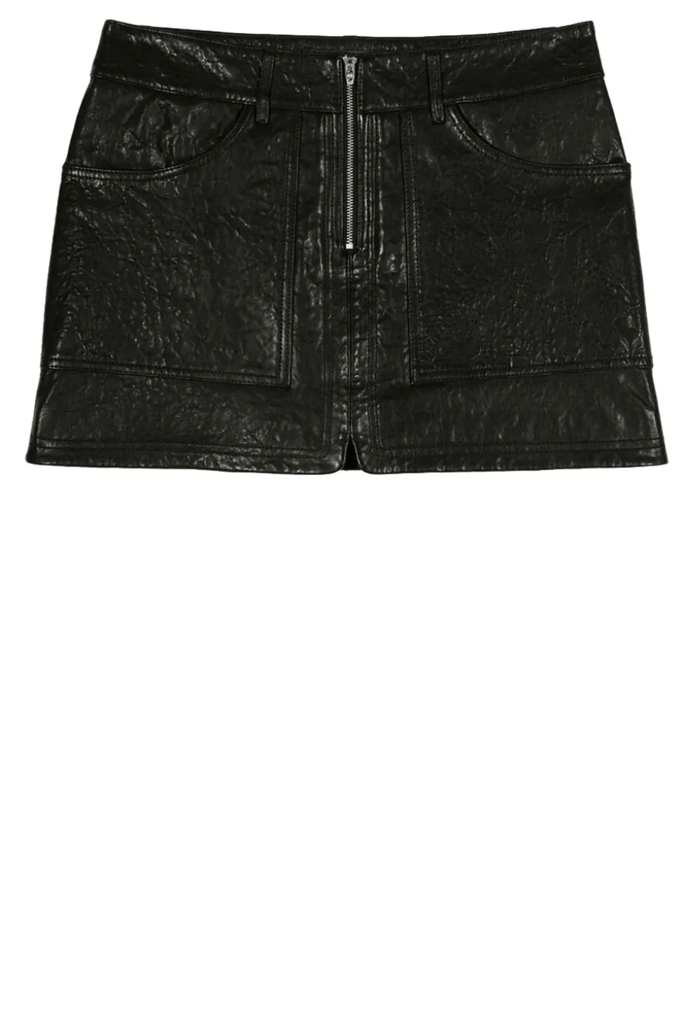 Washed Leather Mini Skirt Baly | Black... | Ba&Sh | Little Soho