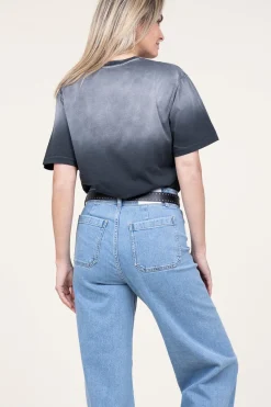 Washed Out T-Shirt With Logo Ashton | Black... | Dante 6 | Little Soho