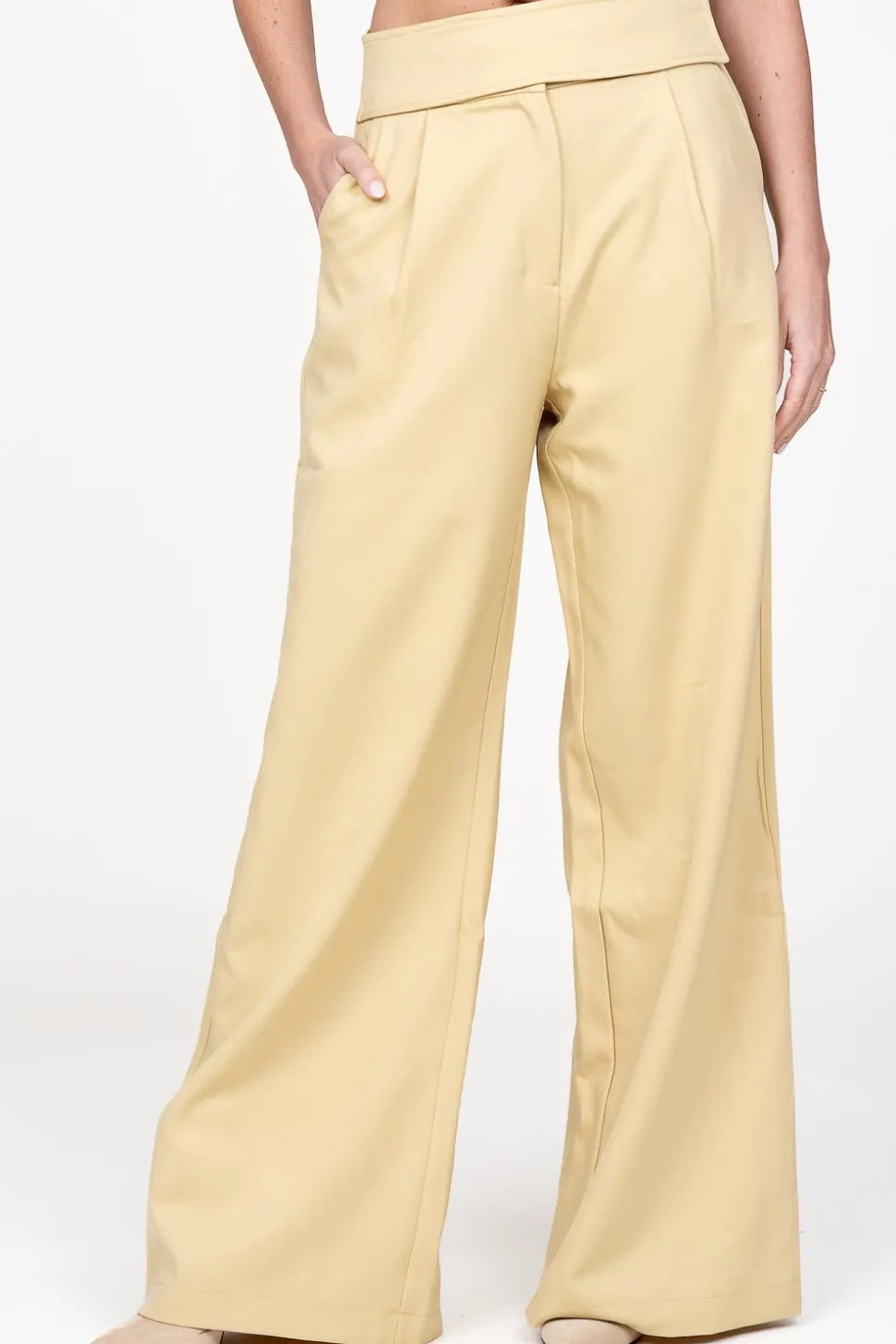 Wide Leg Trousers Rocia | Yellow... | Aaiko | Little Soho