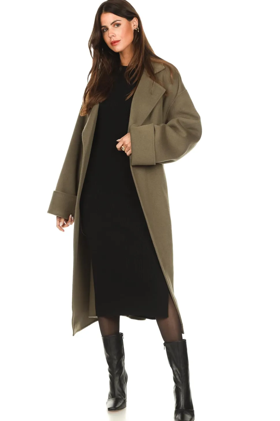 Wool Coat With Belt Elisa | Pistache... | Notes Du Nord | Little Soho