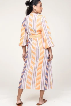 Woven Wrap Dress Thetis | Orange... | Devotion | Little Soho